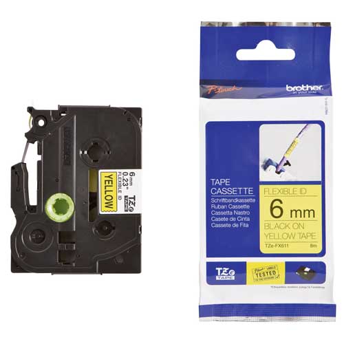 برچسب لیبل پرینتر برادر Brother TZe-FX611