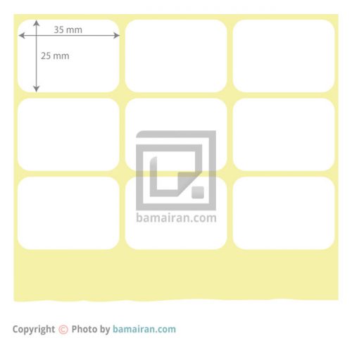 لیبل کاغذی 35*25 رول 6000 عددی