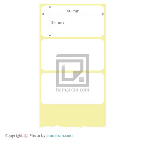 لیبل کاغذی 60*30 رول 1000 عددی