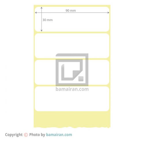 لیبل کاغذی 90*30 رول 1000 عددی