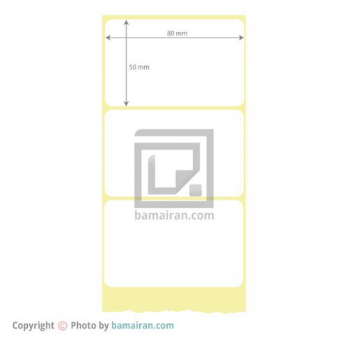 لیبل کاغذی 50×80 رول 1000 عددی