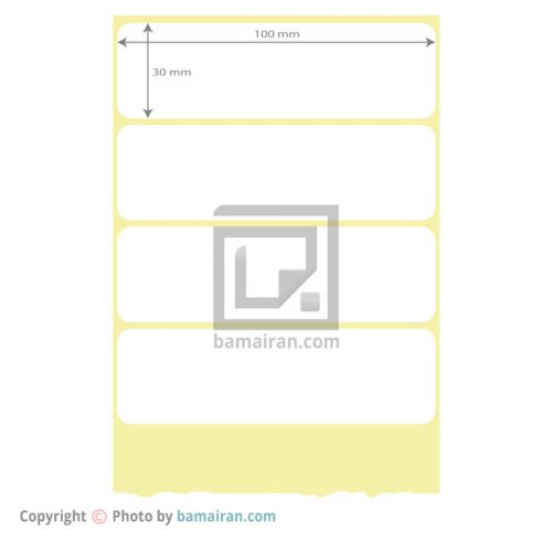 لیبل کاغذی 100*30 رول 1000 عددی