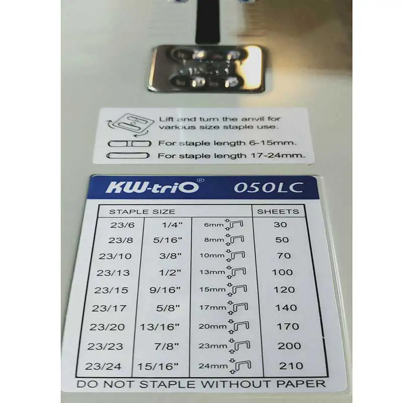 جدول سوزن منگنه KW-triO 050LC