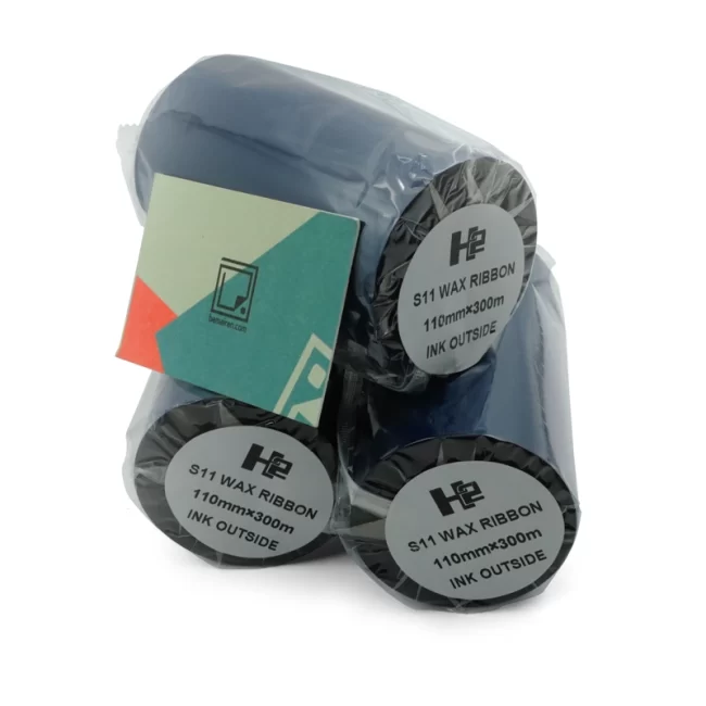 ریبون لیبل پرینتر مشکی H2 WAX 110×300 وکس اچ تو