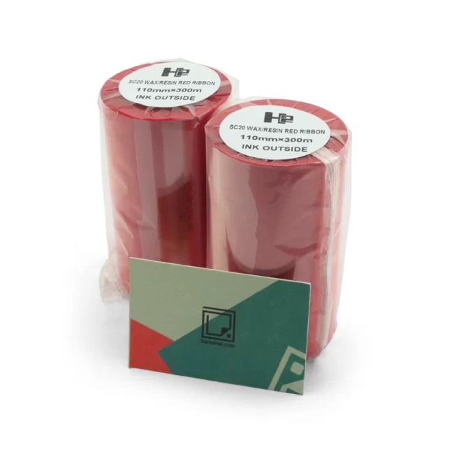 ریبون لیبل پرینتر قرمز اچ تو مدل WAX/Resin 110×300 وکس رزین