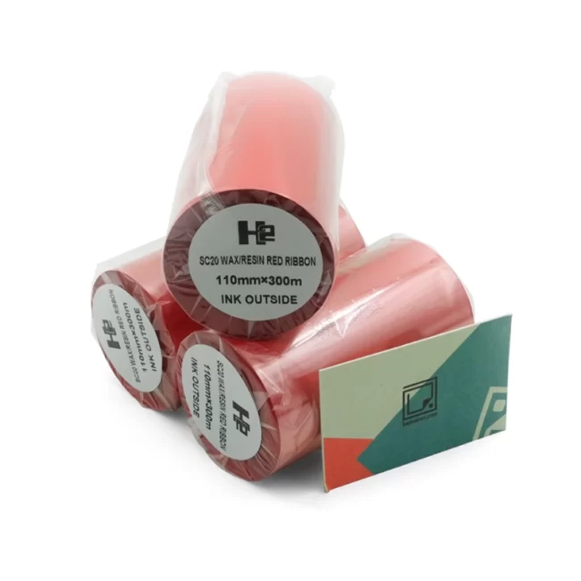 ریبون لیبل پرینتر قرمز H2 WAX/Resin 110×300 وکس رزین اچ تو