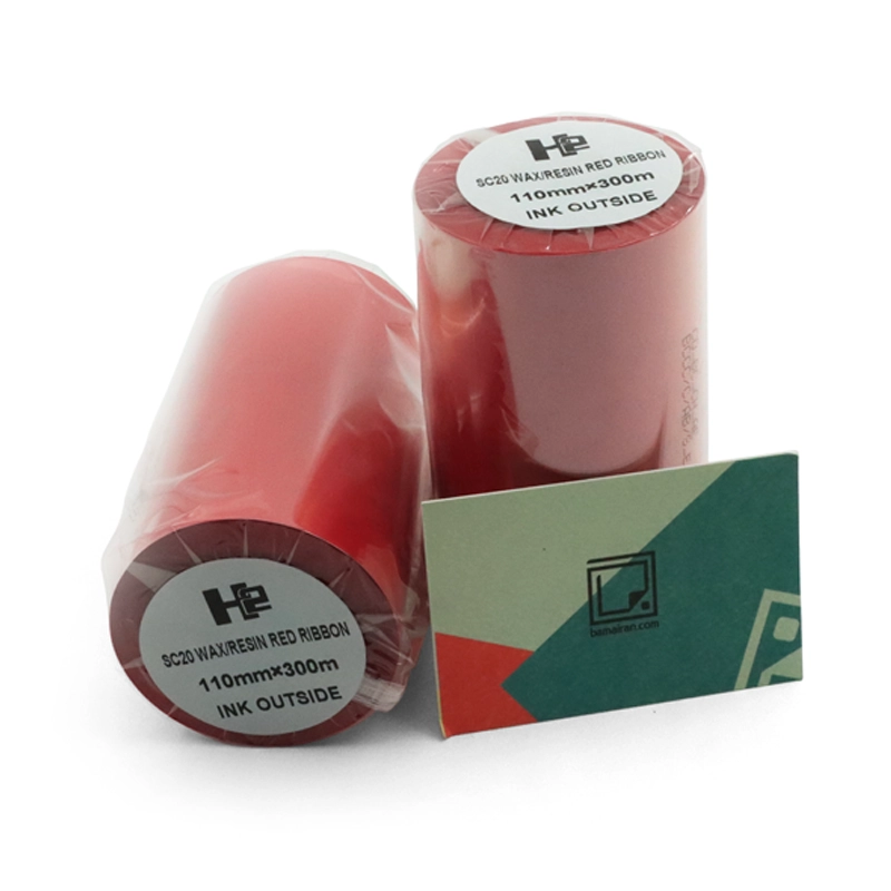 ریبون لیبل پرینتر قرمز H2 WAX/Resin سایز 110×300