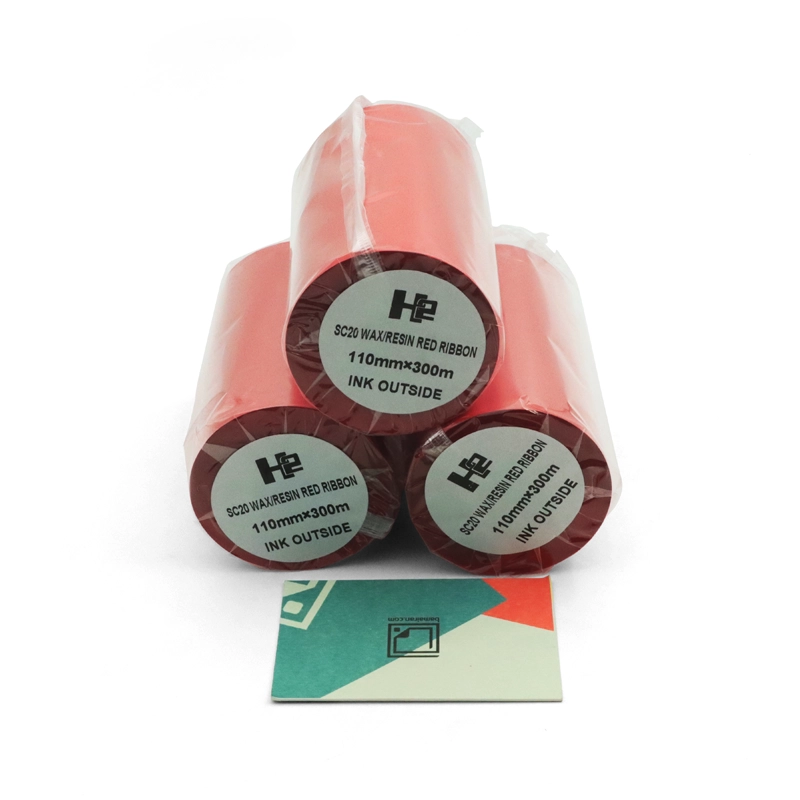 ریبون لیبل پرینتر قرمز H2 WAX/Resin 110×300
