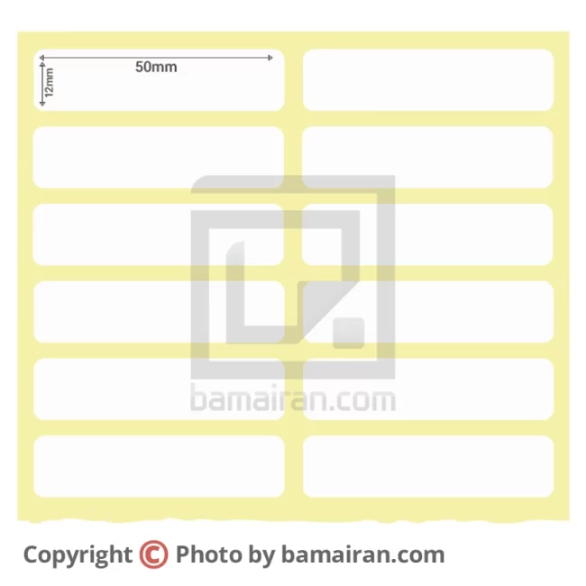لیبل کاغذی 12×50 رول 8000 عددی